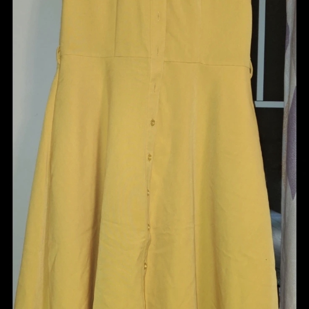Sharagano Mustard Yellow Dress